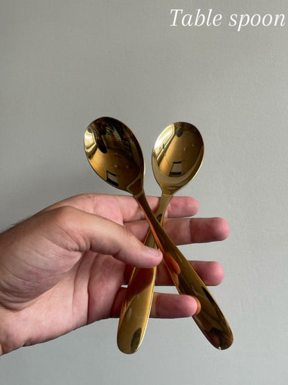 20Pcs High Quality Stainlees Steel Cutlery Set Golden Color