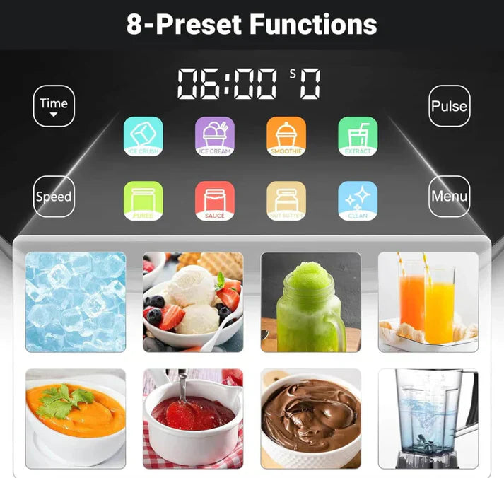 AMZCHEF 8 in 1 Professional Blenders with LED Panel Touch Control