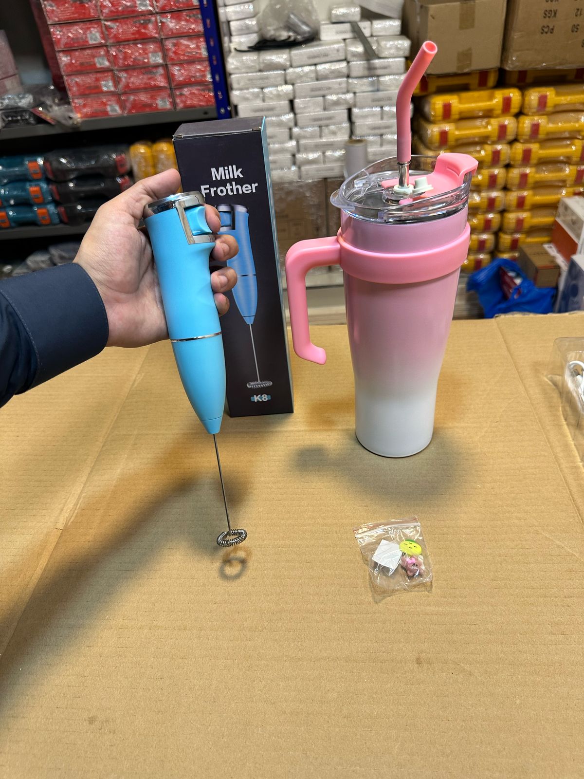 Cute 40 oz Tumbler with Handle and Straw