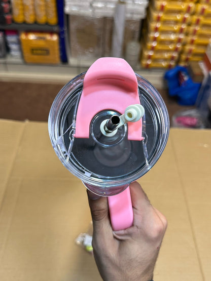 Cute 40 oz Tumbler with Handle and Straw